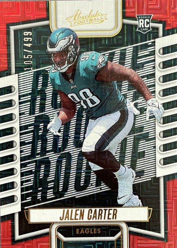 Jalen Carter 2023 Absolute #107 Red Squares /499 Rookie SGC 10