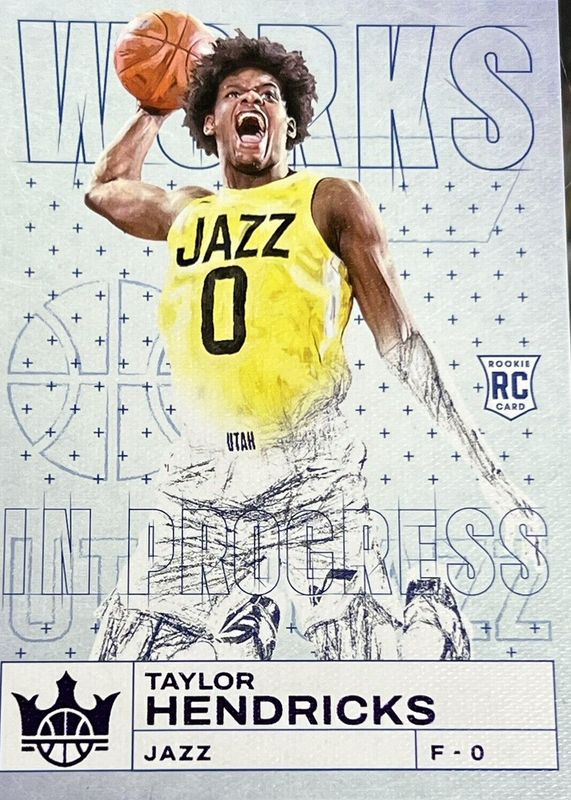 Taylor Hendricks 2023 Court Kings #10 Works in Progress - Violet /49 Rookie RAW