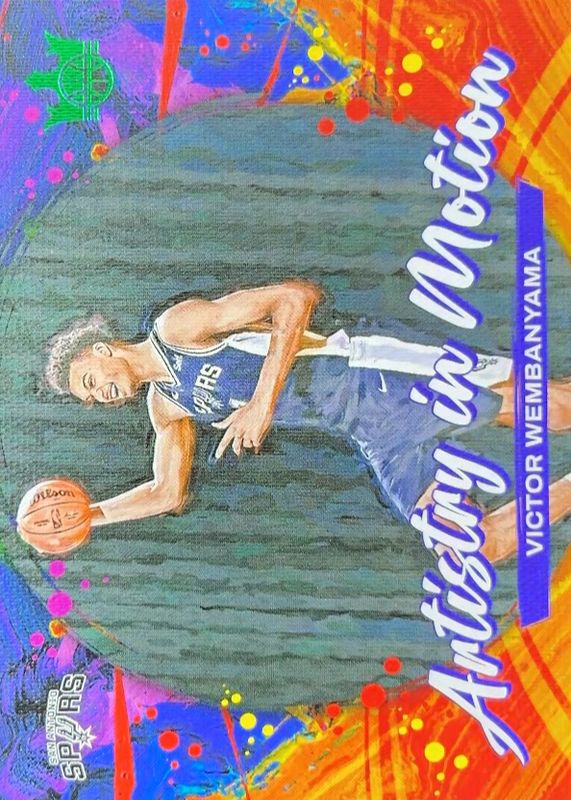 Victor Wembanyama 2023 Court Kings #12 Artistry in Motion - Jade /25 Rookie RAW