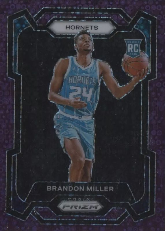 Brandon Miller 2023 Prizm #152 Fast Break Purple /75 Rookie PSA 10