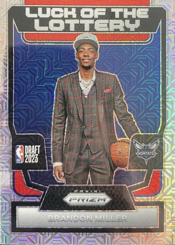 Brandon Miller 2023 Prizm #13 Luck of the Lottery - Mojo /25 Rookie PSA 10