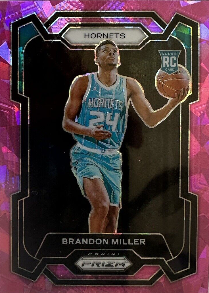 Brandon Miller 2023-24 Panini NBA Hoops YELLOW #284 Tribute Rookie RC