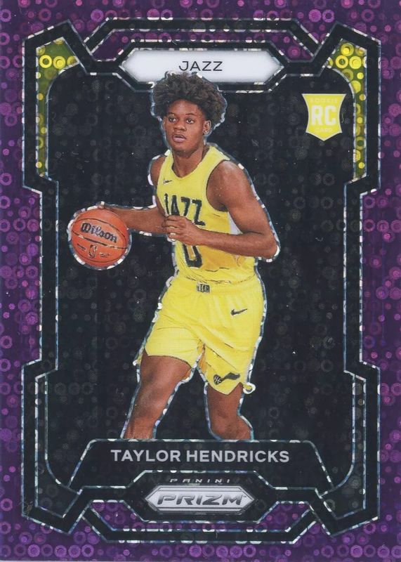 Taylor Hendricks 2023 Prizm #161 Fast Break Purple /75 Rookie SGC 10