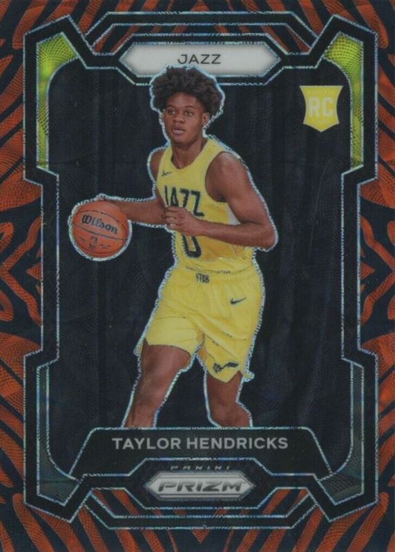 Taylor Hendricks 2023 Prizm #161 Choice Tiger Stripe /(SSP) Rookie SGC 10