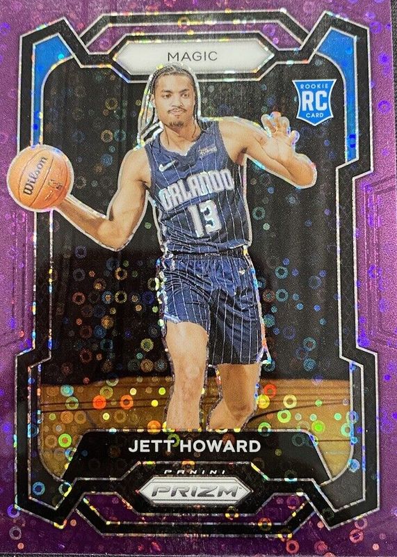 Jett Howard 2023 Prizm #132 Fast Break Purple /75 Rookie SGC 9.5