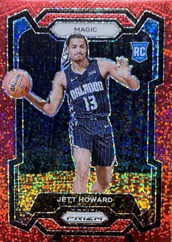 Jett Howard 2023 Prizm #132 Red Sparkle /(SSP) Rookie PSA 9