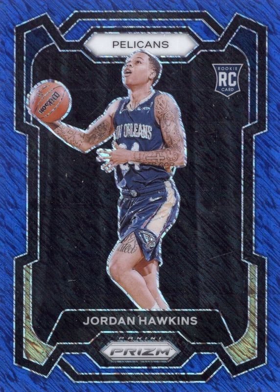 Jordan Hawkins 2023 Prizm #130 Blue Shimmer /35 Rookie SGC 9