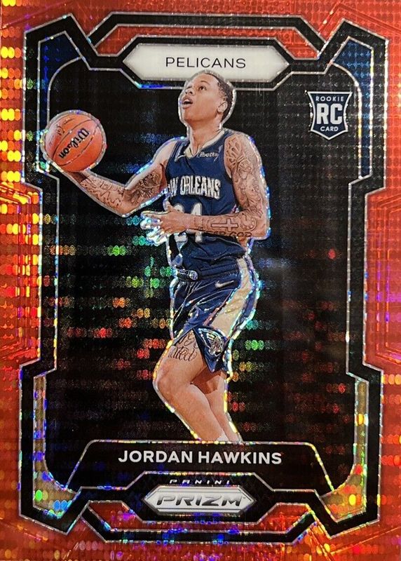 Jordan Hawkins 2023 Prizm #130 Red Seismic /299 Rookie SGC 10