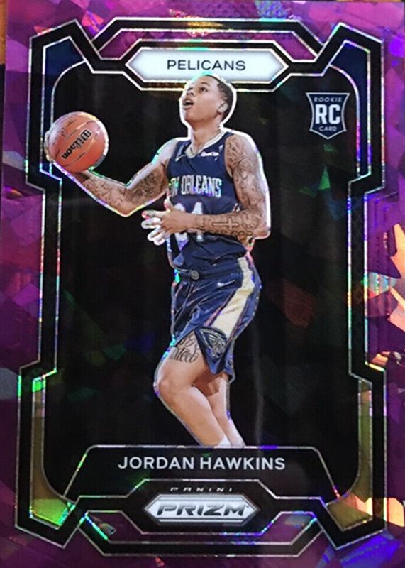 Jordan Hawkins 2023 Prizm #130 Purple Ice /149 Rookie PSA 10