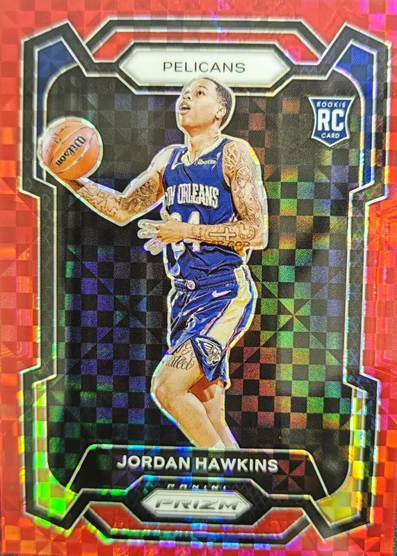 Jordan Hawkins 2023 Prizm #130 Red Power /75 Rookie SGC 9