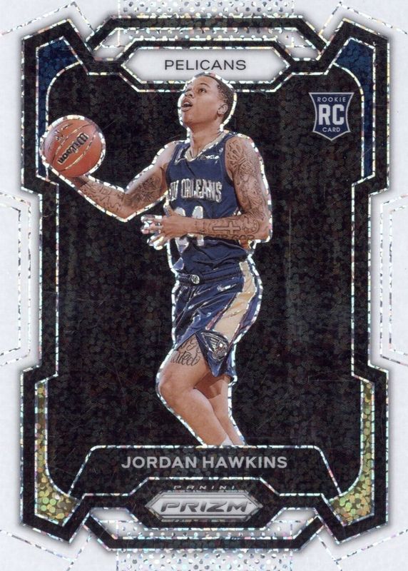 Jordan Hawkins 2023 Prizm #130 White Sparkle /(SSP) Rookie BGS 9