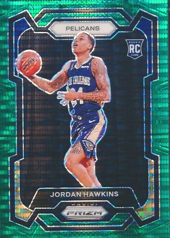 Jordan Hawkins 2023 Prizm #130 Green Pulsar /25 Rookie BGS 9