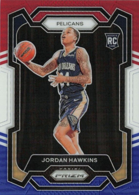 Jordan Hawkins 2023 Prizm #130 Red White Blue Rookie PSA 10