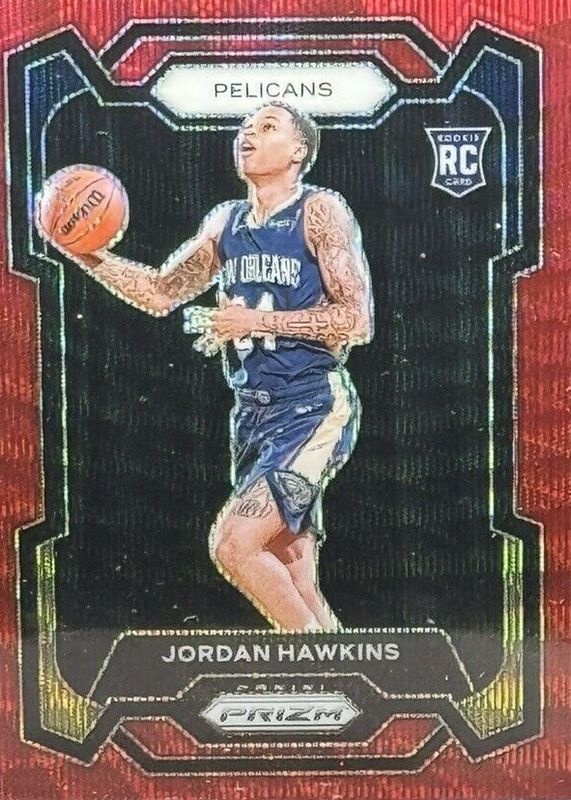 Jordan Hawkins 2023 Prizm #130 Ruby Wave Rookie RAW