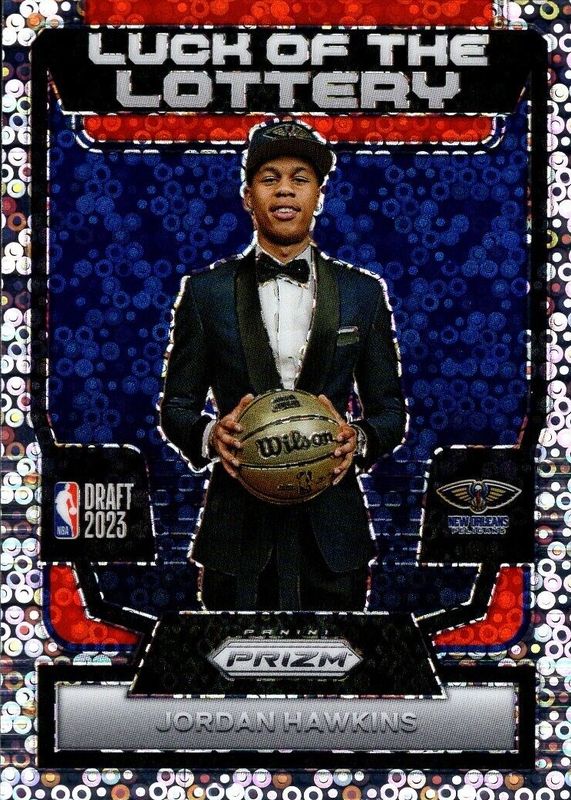 Jordan Hawkins 2023 Prizm #9 Luck of the Lottery - Fast Break Rookie RAW