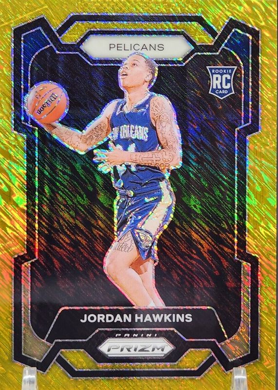 Jordan Hawkins 2023 Prizm #130 Gold Shimmer /10 Rookie BGS 9.5