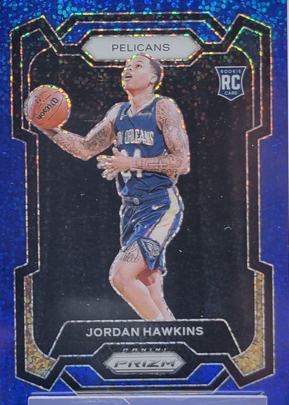 Jordan Hawkins 2023 Prizm #130 Blue Sparkle /144 Rookie PSA 9