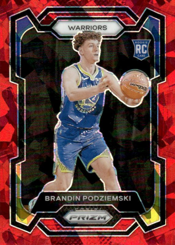 Brandin Podziemski 2023 Prizm #147 Red Ice Rookie PSA 8