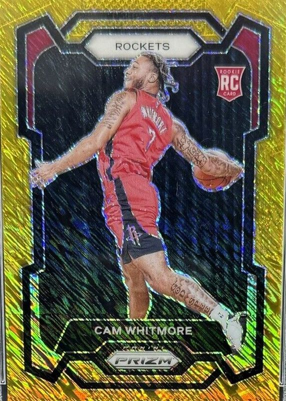 Cam Whitmore 2023 Prizm #129 Gold Shimmer /10 Rookie PSA 8