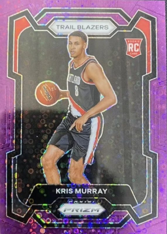 Kris Murray 2023 Prizm #142 Fast Break Purple /75 Rookie PSA 9