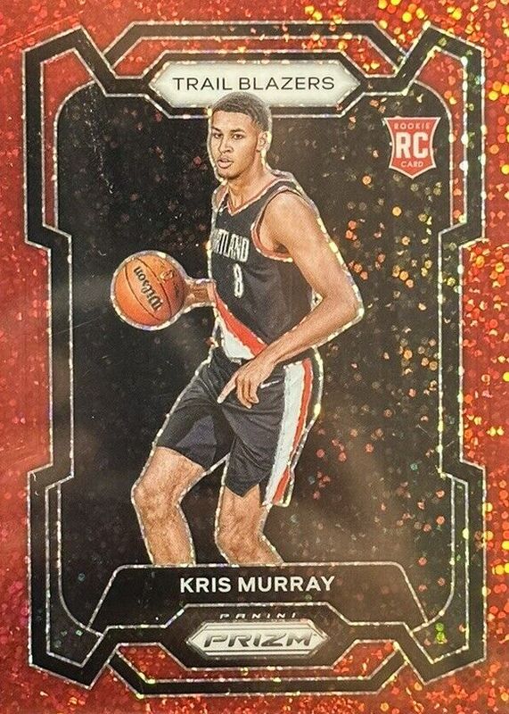 Kris Murray 2023 Prizm #142 Red Sparkle /(SSP) Rookie PSA 10