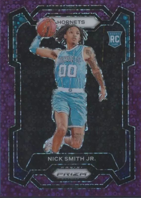 Nick Smith Jr. 2023 Prizm #135 Fast Break Purple /75 Rookie SGC 10