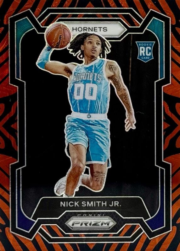 Nick Smith Jr. 2023 Prizm #135 Choice Tiger Stripe /(SSP) Rookie RAW