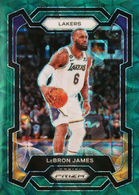 LeBron James 2023 Prizm #63 Choice Green /8 PSA 10