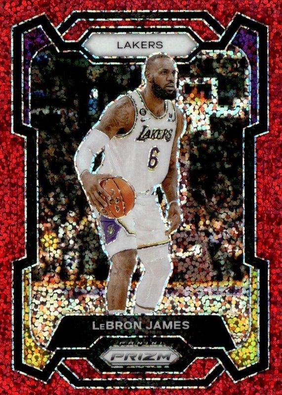 LeBron James 2023 Prizm #63 Red Sparkle /(SSP) PSA 10