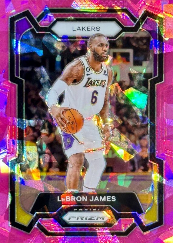 LeBron James 2023 Prizm #63 Pink Ice PSA 8