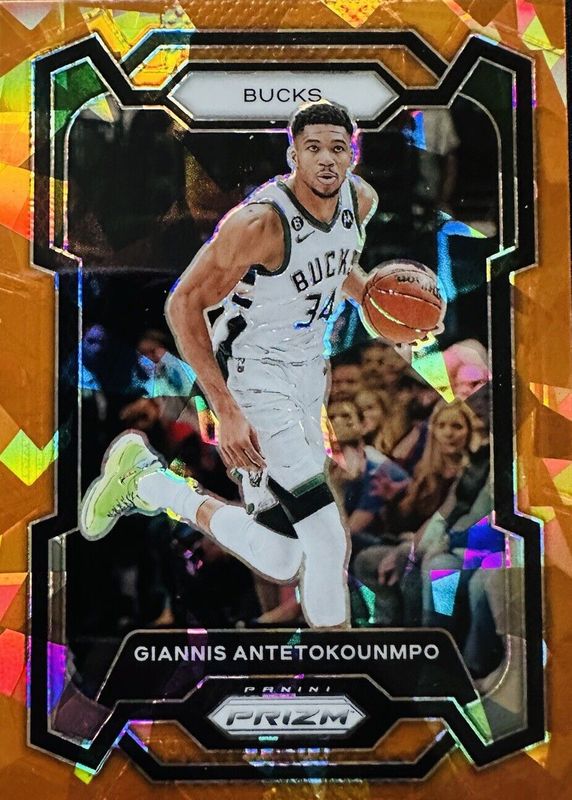 Giannis Antetokounmpo 2023 Prizm #103 Orange Ice SGC 9