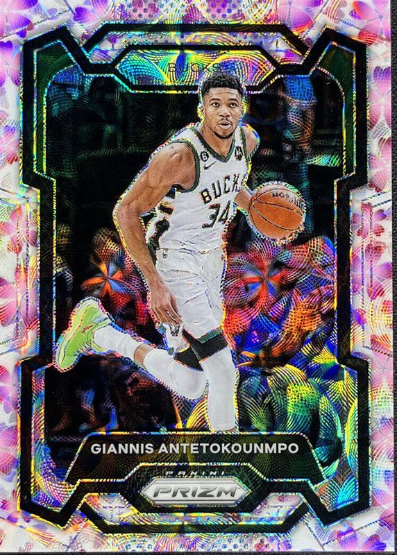 Giannis Antetokounmpo 2023 Prizm #103 Choice Cherry Blossom /20 SGC 9