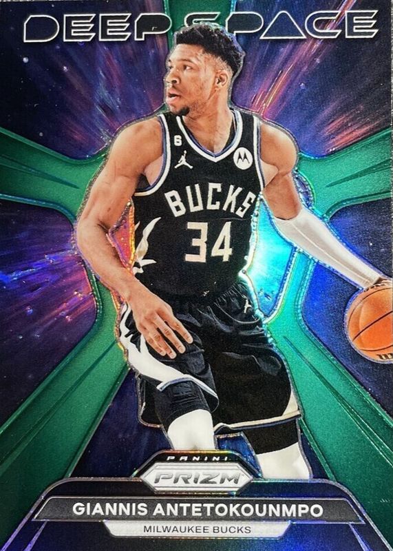 Giannis Antetokounmpo 2023 Prizm #9 Deep Space - Green PSA 10 