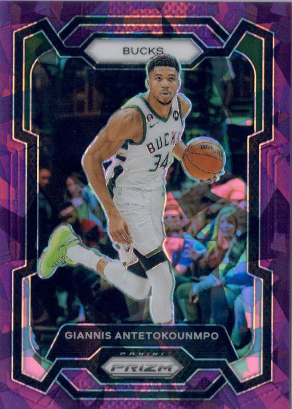 Giannis Antetokounmpo 2023 Prizm #103 Purple Ice /149 BGS 10 PRISTINE