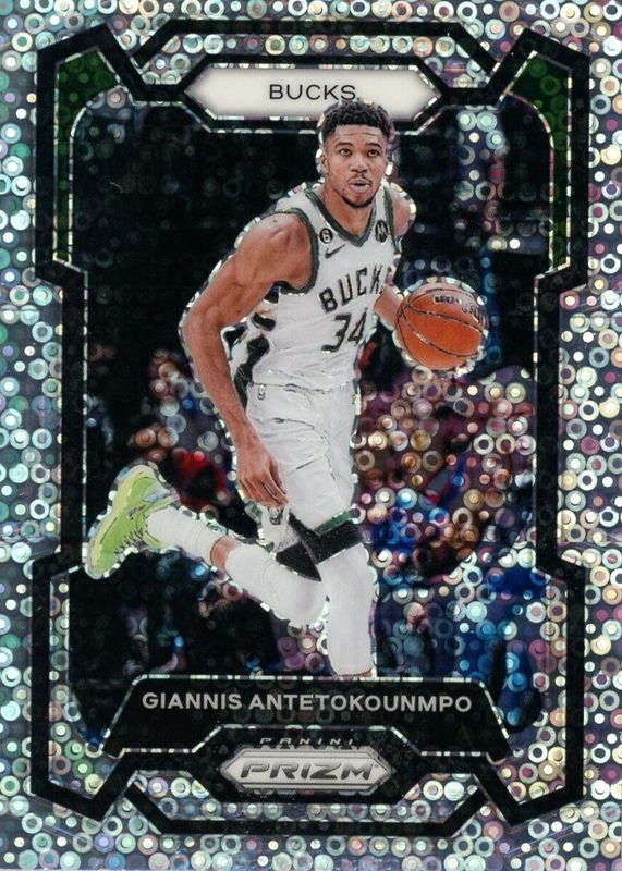 Giannis Antetokounmpo 2023 Prizm #103 Fast Break PSA 8