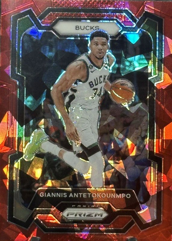 Giannis Antetokounmpo 2023 Prizm #103 Red Ice PSA 10