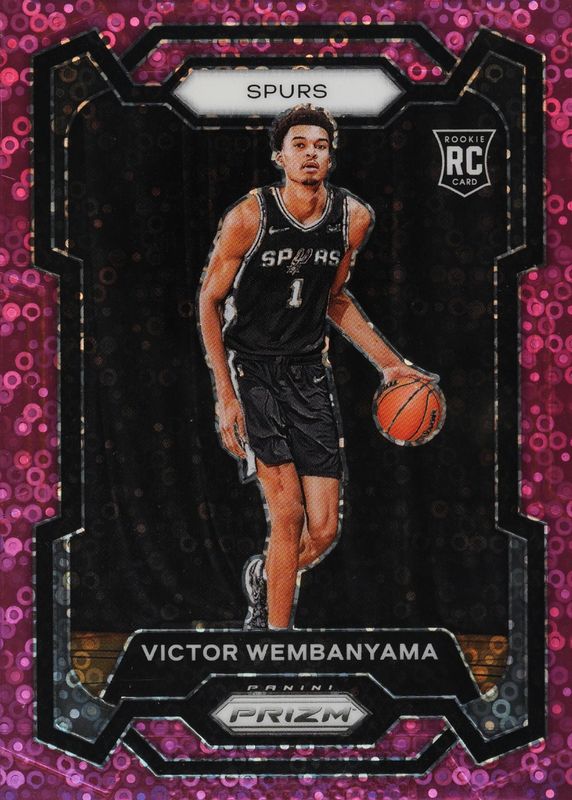 Victor Wembanyama 2023 Prizm #136 Fast Break Pink /50 Rookie PSA 10