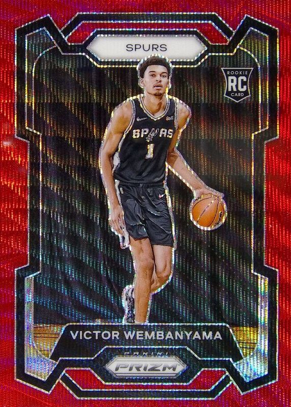 Victor Wembanyama 2023 Prizm #136 Ruby Wave Rookie SGC 10