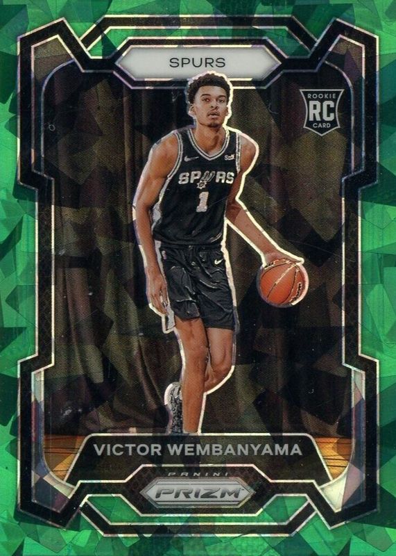 Victor Wembanyama 2023 Prizm #136 Green Ice Rookie RAW