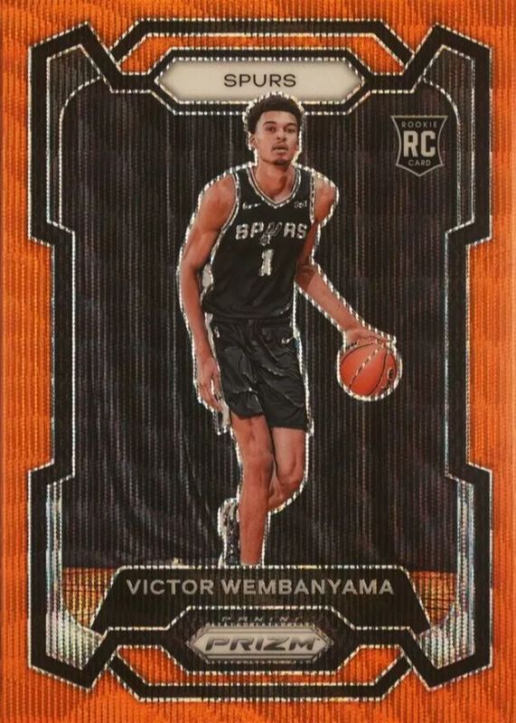 Victor Wembanyama 2023 Prizm #136 Orange Wave /60 Rookie PSA 10