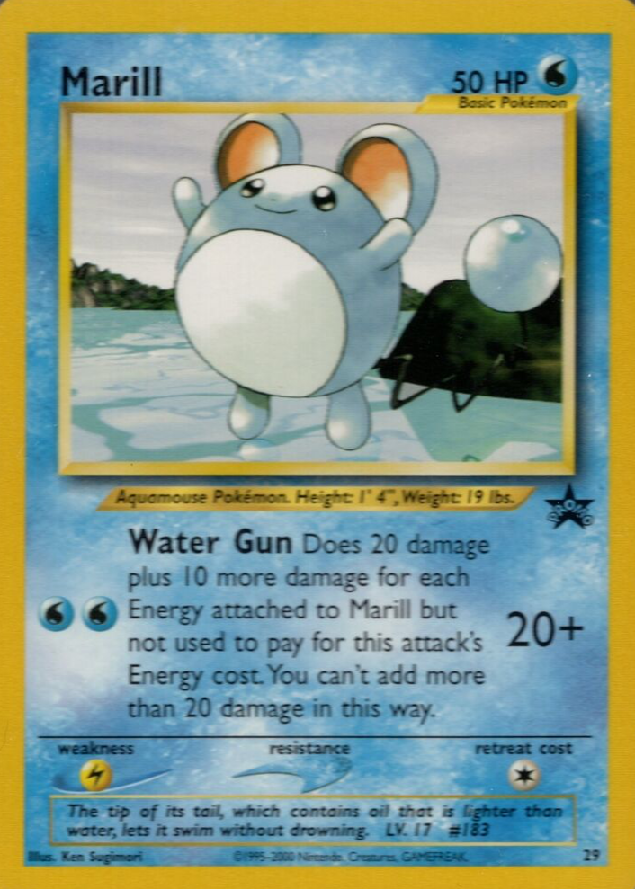 ポケモンカード Marill 50 HP プロモ 2000 Marill 2000 Wizards Black Star Promo #29 Pokemon League Price