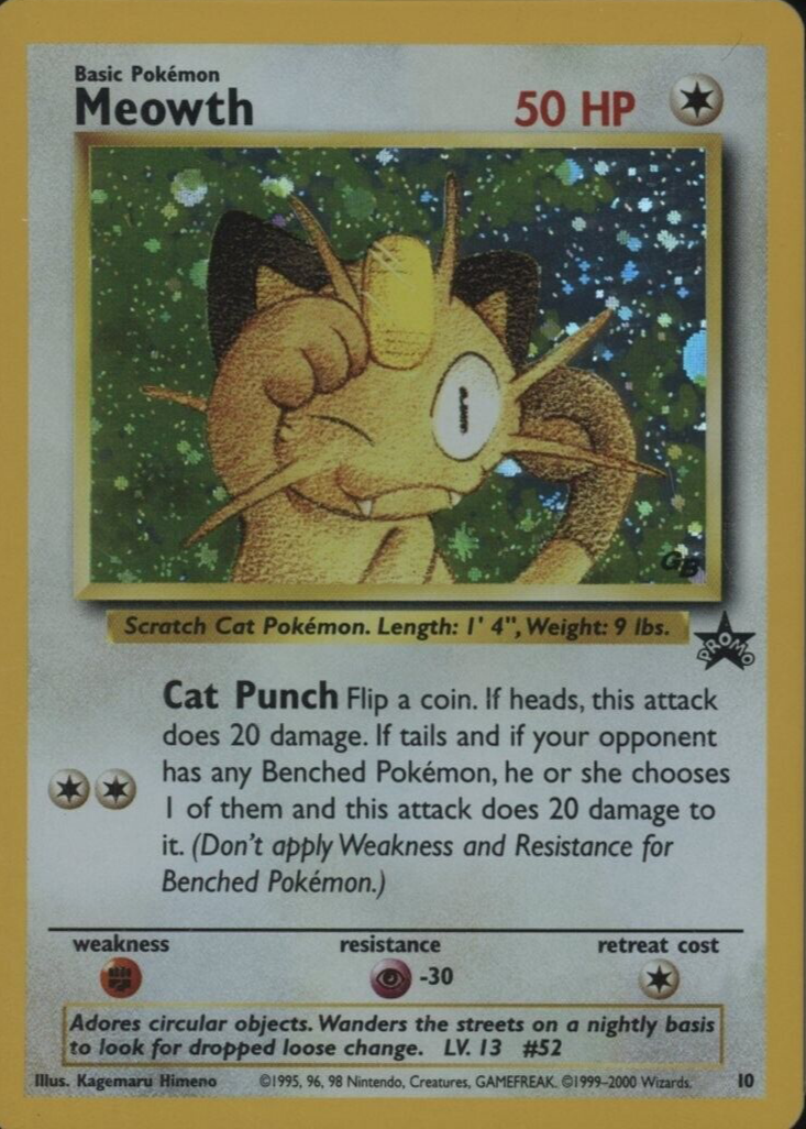 Meowth 2000 Wizards Black Star Promo #10 Holo (Game Boy Release) Price  Guide - Sports Card Investor