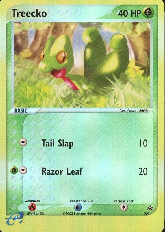 Treecko 2003 Nintendo Black Star Promo #003 e-League RAW TCG (NEAR MINT)