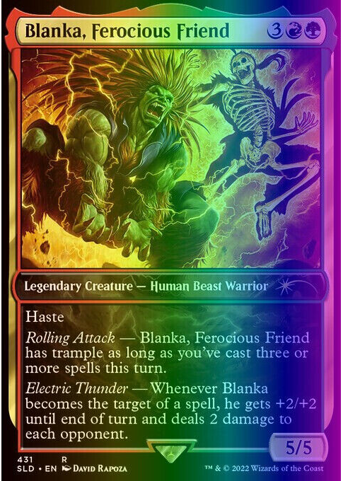 blanka mtg card 2022 SECRET LAIR DROP FOIL #431 BLANKA, FEROCIOUS FRIEND PSA 10 Blanka, Ferocious Friend Street Fighter