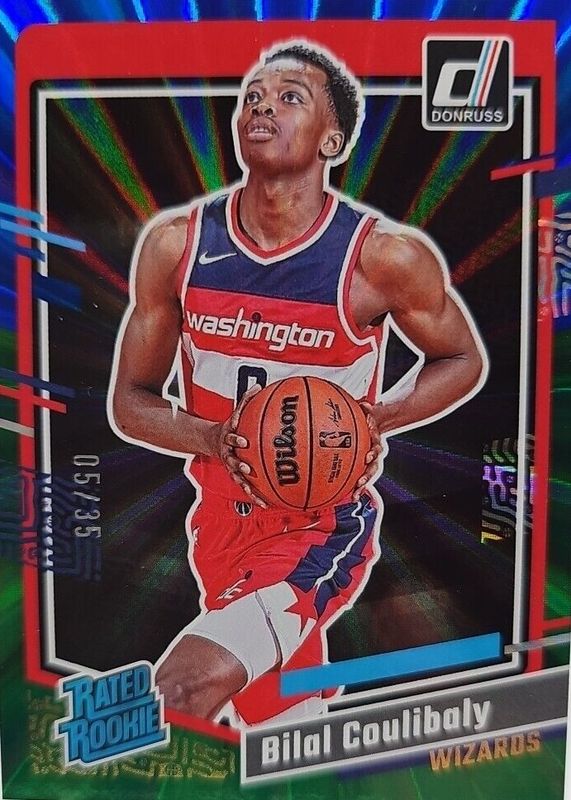 Bilal Coulibaly 2023 Donruss #225 Holo Blue & Green Laser /35 Rookie PSA 10