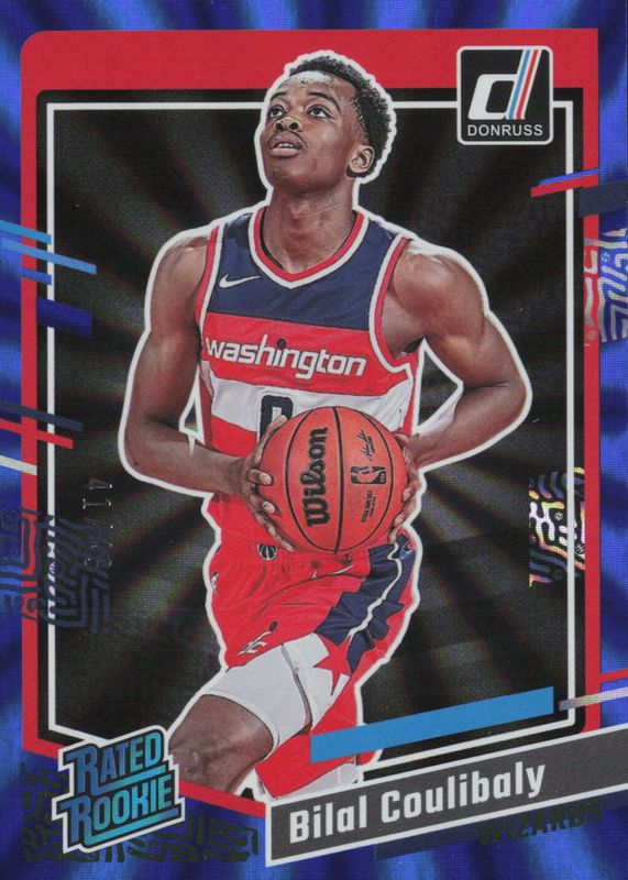 Bilal Coulibaly 2023 Donruss #225 Holo Blue Laser /49 Rookie PSA 10