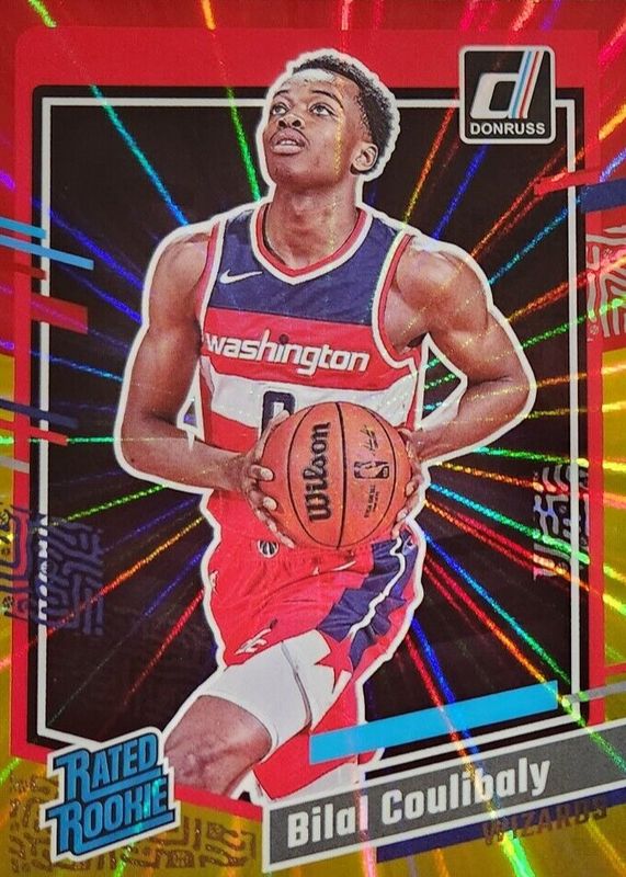 Bilal Coulibaly 2023 Donruss #225 Holo Red & Gold Laser Rookie PSA 10