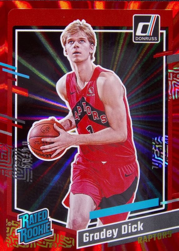 Gradey Dick 2023 Donruss #247 Holo Red Laser /99 Rookie PSA 10