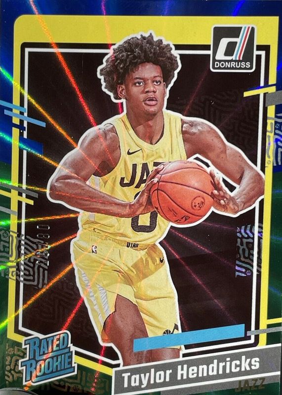 Taylor Hendricks 2023 Donruss #208 Holo Blue & Green Laser /35 Rookie RAW