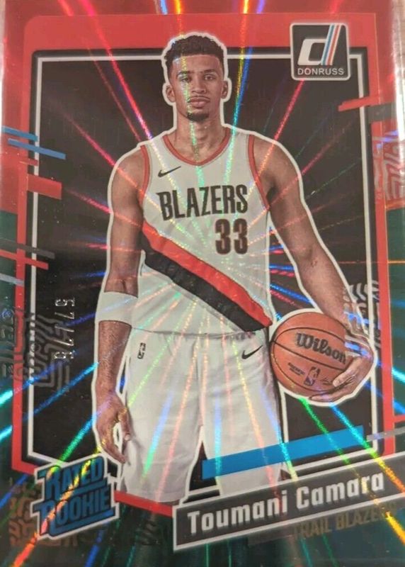 Toumani Camara 2023 Donruss #245 Holo Red & Green Laser /75 Rookie RAW
